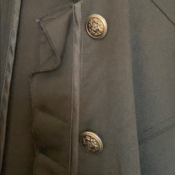 Black military style jacket with poplin back - Picture 2 of 6